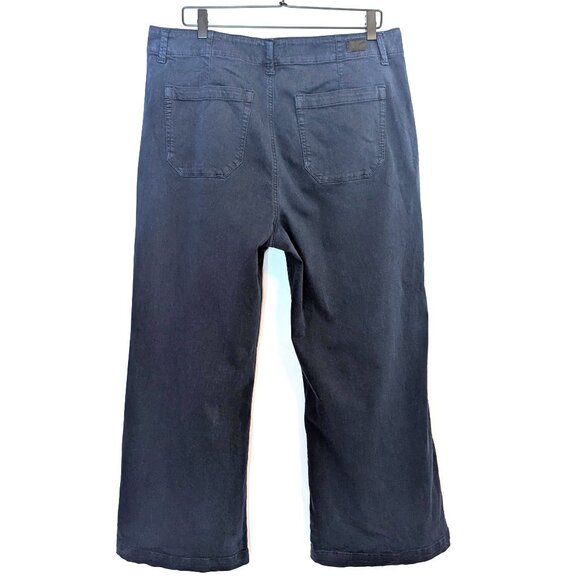 Paige | Carly Wide Leg Drawstring Detail Pants Vintage Navy Seascape | Size 33 - Picture 7 of 13